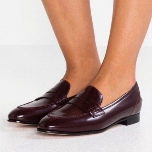 J.Crew Women's  Academy Penny Loafers J8501 leather Size 7 Marron/Brown - Picture 1 of 9